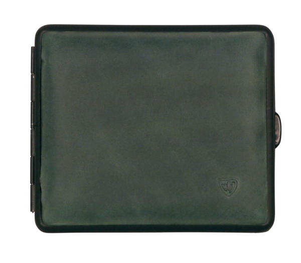 Zigarettenetui "Velourleder dunkelgrün"